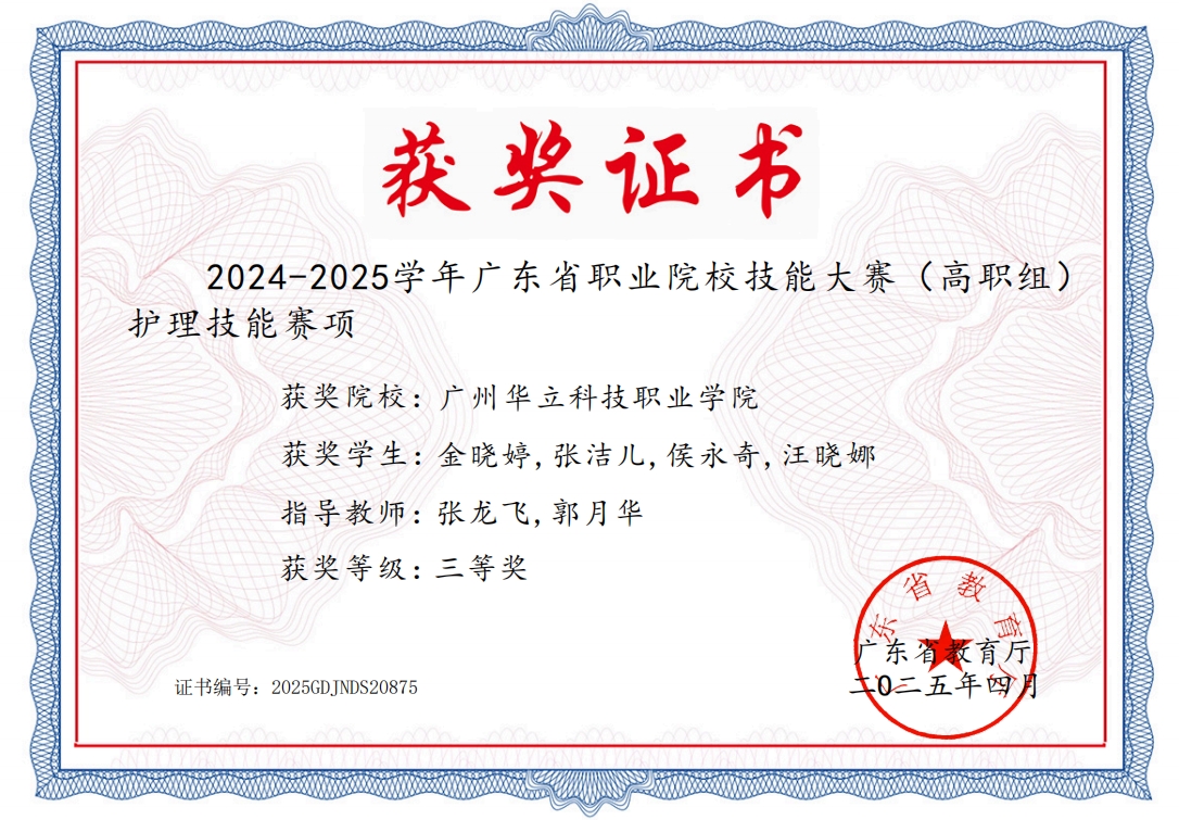 護(hù)理技能（三等獎）